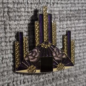 Art Deco Style Purple and Gold Brooch